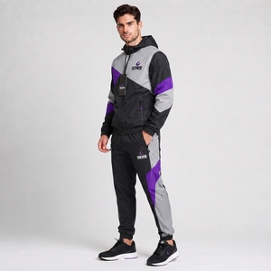 Ensemble de survêtement coupe-vent pour hommes, veste et pantalon légers, vêtements de sport décontractés, vêtements d'entraînement en plein air, vêtements de sport confortables - Product Image 6