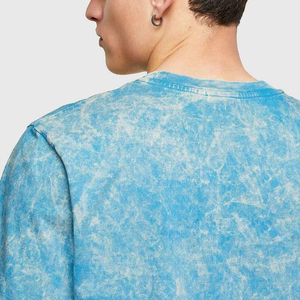 Camisetas de Hombre 2026, Azules con Efecto Tie-Dye, Manga Corta, Lavado Ácido, Corte Regular, 100% Algodón Tejido, Ecológicas, Transpirables, Cuello Redondo - Product Image 5