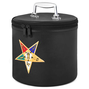 Étui à casquette en cuir OES Fez Masonic Regalia avec couleur et taille personnalisables, broderie à la main durable - Product Image 4