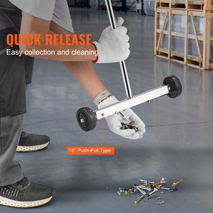 Raccoglitore Magnetico Telescopico da 15 Pollici con Manico Regolabile, Capacità 8 Libbre, Ruote per Spazzare Pavimenti, Spazzatrice Magnetica - Product Image 2