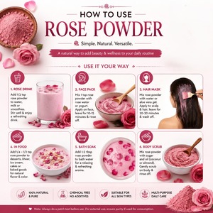 Poudre fine de pétales de rose 200g, ingrédient floral séché pour les soins de la peau, les soins capillaires et les recettes de beauté, avec une texture douce et un mélange facile. - Product Image 3