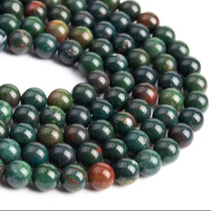 Perles de pierre de sang vert foncé, qualité supérieure, pierres précieuses naturelles authentiques, perles rondes en vrac, 4MM 6MM 8MM 10MM, options de lots en gros - Product Image 1