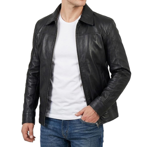 Chaqueta de cuero con efecto tie-dye para hombre, diseño de patrón sólido, chaqueta de cuero genuino, estilo urbano moderno, ropa de moda colorida. - Product Image 4