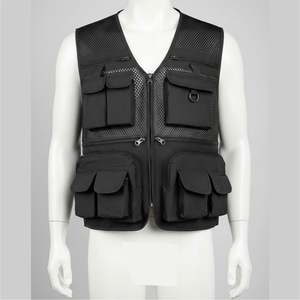Gilet de travail décontracté pour hommes de haute qualité, sans manches, multi-poches, respirant, en polyester/coton écologique, personnalisable - Product Image 4