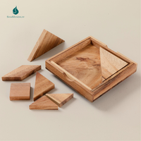 Tangram de Madera, Rompecabezas Creativo de Formas para Niños y Adultos, Nivel de Habilidad Principiante y Avanzado, Hecho en Tailandia, Marca SiamMandalay