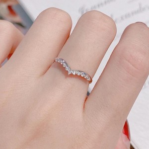 14k 925 Sterling <b>Silver</b> Chevron Wedding <b>Ring</b> Pave Lab Diamond CZ <b>Stacking</b> <b>Ring</b> Pave Lab Diamond Cz <b>Stacking</b> <b>Ring</b> Handmade Gifts - Product Image 4