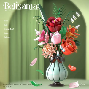 ชุดตัวต่อดอกกุหลาบ 566 ชิ้น ชุดแจกันดอกไม้ประดับตกแต่งบ้าน ของขวัญวาเลนไทน์สุดโรแมนติกสำหรับสาวๆ ของเล่น DIY - Product Image 2