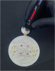 Pendentif Hip Hop Moissanite pour Homme, Breloque Ronde Personnalisée en Argent 925, Pendentif Moissanite VVS Iced Out - Product Image 1