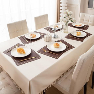 Sets de table en cuir de qualité supérieure, design moderne, antidérapants, couleur marron, lot de quatre - Product Image 4