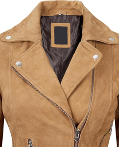 Chaqueta de Cuero Premium para Mujer, para Otoño e Invierno, con Cuero Genuino Suave y Servicio OEM Personalizado - Product Image 3