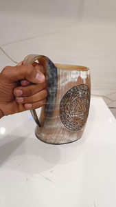 แก้วมักลายวัวฮอร์นขัดมันของแท้จากงานหัตถกรรมของ saniya แก้วมักใช้ดื่มแบบไวกิ้งแก้วมักสไตล์สัตว์ต่างๆราคาไม่แพง - Product Image 6