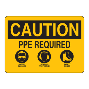 Panneau de signalisation de sécurité pliable en PVC pour zones de laboratoire et industrielles - Attention, EPI requis - Product Image 2