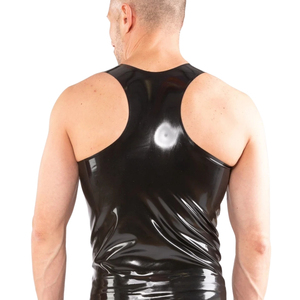 Men's <b>Black</b> Glossy Sleeveless Slim Fit <b>Tank</b> <b>Top</b> O-Neck Solid Color Gothic Style Knitted Spandex Polyester Casual Wear - Product Image 5