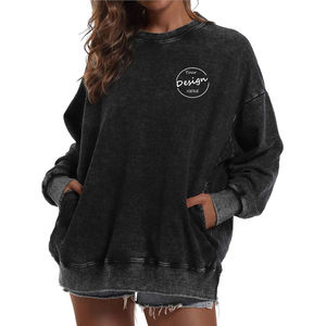 Sudadera de Mujer Estilo Streetwear con Lavado Ácido, Hecha a Medida, Precio al por Mayor, Alta Calidad, a un Precio Razonable - Product Image 1