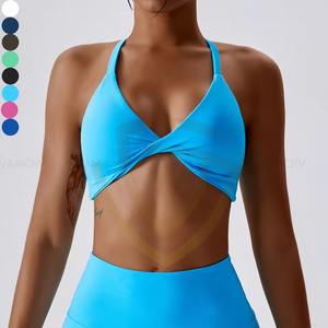 Soutien-gorge de sport de haute qualité en gros, design tendance pour la gym, respirant, avec logo frontal, dernière collection pour activités sportives en extérieur - Product Image 6