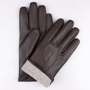 Gants en cuir respirants au design tendance, avec coutures de haute qualité, toucher ultra doux, pour hommes. - Product Image 4