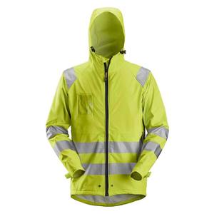 Chaqueta de Trabajo Impermeable de Alta Visibilidad para Hombre con Capucha y Franjas Reflectantes, Corte Regular, Material de Poliéster, para Otoño - Product Image 1