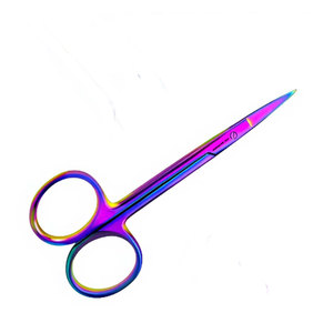 Ciseaux ophtalmiques de précision en titane multicolore irisé de 4,5 pouces, en acier inoxydable allemand, pour microchirurgie - Product Image 6