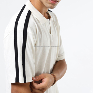 Nardon Apparel Good Quality 2025 New Product Sleeve Black <b>Stripped</b> Men'S Short-Sleeved Polo Shirt Design - Product Image 6