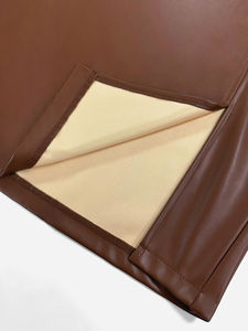 Falda elegante ajustada de color marrón oscuro para mujer, falda corta de piel sintética 471 - Product Image 6