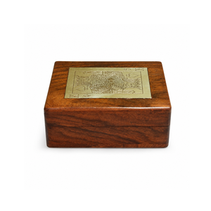 Handmade Indian Rosewood Playing <b>Card</b> Box | Brass Inlay Wooden Deck Holder Case | Luxury Poker <b>Card</b> Storage Organizer <b>Gift</b> - Product Image 1