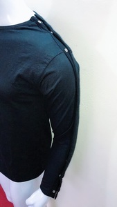 both side shoulder and full sleeves dual Access <b>Post</b> Surgery & Rehab Unisex 100% Cotton men Solid Jersey Snap men tShirt - Product Image 2