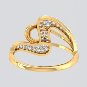 Bague géométrique dorée moderne à motif tourbillonnant pour fiançailles et occasions spéciales - Product Image 3