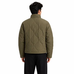 Custom Logo <b>Zip</b> <b>Up</b> <b>Jacket</b> Warm Puffer Coat Outdoor Casual <b>Jacket</b> Premium Quilted Shell Men’s <b>Jackets</b> Insulated Padded Outerwear - Product Image 3