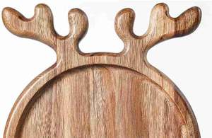 Bandeja de Servir Multifuncional de Madera Natural Hecha a Mano, Bandeja de Madera Sólida para Cortar Frutas y Servir Comida, Ideal para Té de la Tarde, Dim Sum, Navidad - Product Image 4