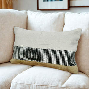 Housse de coussin de canapé tissée durable Lubmar 12x20 sur mesure, tissée à la main, avec rayures bleues pour la décoration intérieure - Product Image 2