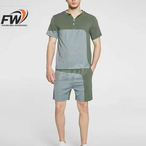 Conjuntos de Verano para Hombre al por Mayor, Transpirables, Lisos, Camisetas de Manga Corta y Pantalones Cortos, Personalizables, Poliéster/Algodón - Product Image 3