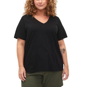 Camiseta de Cuello en V para Mujer, Tallas Grandes, 100% Algodón, Transpirable, Antiarrugas, Verano, OEM ODM, Venta al Por Mayor - Product Image 4