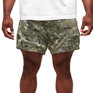 Mens Lifting Mesh 5 Inch Athletic Gym Shorts Breathable Performance Workout Training Fitness Shorts <b>Chalk</b> Green - Product Image 1