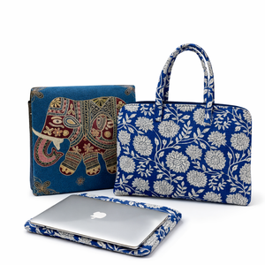 กระเป๋าใส่แล็ปท็อปแบบสะพายไหล่ งานแฮนด์เมด ลายดอกไม้ทันสมัย เป็นมิตรกับสิ่งแวดล้อม กันน้ำ น้ำหนักเบา แฟชั่น ป้องกันอย่างดี เหมาะสำหรับใช้ในออฟฟิศ - Product Image 1