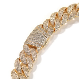 925 Sterling Silver Moissanite Hiphop Cuban Link Necklace Gold Plated <b>Iced</b> <b>Out</b> <b>Chain</b> Jewelry for Unisex Party Gift - Product Image 4