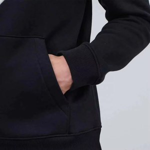 Sweat à capuche court tendance pour homme, 100% coton molletonné, grande taille, à épaules tombantes, délavé à l'acide, gaufré, avec design de capuche unique et effet vieilli - Product Image 3