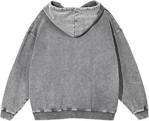 <b>Men</b> Vintage Washed Hoodie Oversized <b>Pullover</b> Sweatshirt Fleece Hooded Sweatshirt Custom Logo Streetwear - Product Image 6
