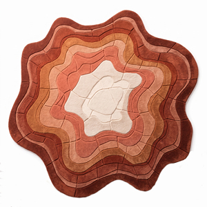 Tapis rectangulaire DECORDEC en grès tourbillonné, superposé, abstrait organique, tufté à la main, antidérapant, moderne, pour salon, sculpté, 100 % neuf - Product Image 1