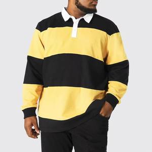 Camisetas de Rugby de Manga Larga Personalizadas de Alta Calidad para Hombre, Tela Cómoda, Color Negro y Amarillo, Tallas Grandes, Camisetas Polo para Hombre - Product Image 1