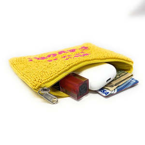 Ay Por Favor <b>Beaded</b> Coin Pouch Handmade Cotton Fabric Zipper Embroidery Clutch Custom <b>Beaded</b> Bag Funny Crystal Wallet Unisex - Product Image 2