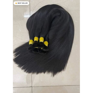 Lots de Cheveux Indiens Remy de Haute Qualité Ondulés en Vrac, Vente en Gros avec Double Trame Faite à la Machine pour Coiffures Ondulées - Product Image 1