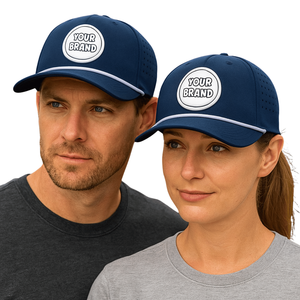 Casquettes de baseball 5 panneaux personnalisées avec logo en PVC, chapeau de golf perforé avec cordon pour homme et femme, fabriqué au Vietnam. - Product Image 2