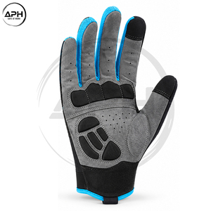Gants de travail bleu-noir anti-choc avec paume renforcée, design multipanneaux, doigts rembourrés, poignet réglable, pour usage industriel - Product Image 4