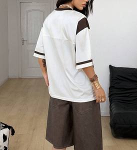 Créez votre maillot d'entraînement sportif pour femme, surdimensionné, respirant, en mesh, maillot de football américain, logo personnalisé, streetwear, OEM - Product Image 4