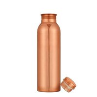 Bouteille d'eau en cuivre pur isolée et écologique, motif argent mat, récipient en cuivre sans joint avec 2 tasses, bouteille de sport