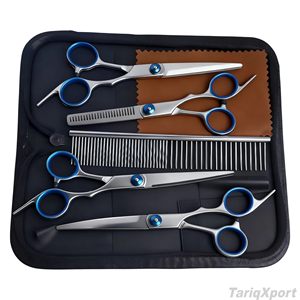 En gros Ciseaux de coiffure professionnels, Ciseaux à effiler, Ciseaux plats, Ciseaux courbes, Kit pour animaux de compagnie, Outils de coiffure portables - Product Image 6