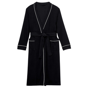 Albornoz con Capucha Negro de Lujo Unisex con Logotipo Personalizado, 100% Algodón Velour, Ropa de Dormir Suave y de Secado Rápido para Hombre - Product Image 4