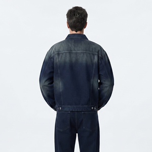 Chaqueta de mezclilla informal para hombre al por mayor, estilo de moda, chaqueta vaquera con botones y cuello vuelto para hombre - Product Image 2