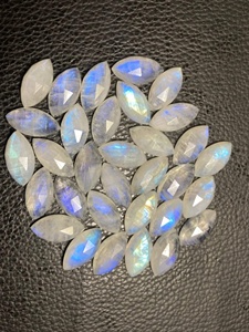 Piedras Preciosas de Piedra Lunar Arcoíris Azul Natural de Calidad Superior, Corte Marquesa y Rosa, Precio al por Mayor, Calidad Fina para Joyería - Product Image 3