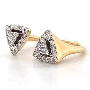 แหวนเปิดรูปสามเหลี่ยมประดับเพชรโมอิสซาไนต์ระยิบระยับ ดีไซน์โดดเด่นสำหรับผู้หญิง เงินแท้ 925 ของขวัญแทนใจสำหรับคนรัก - Product Image 3